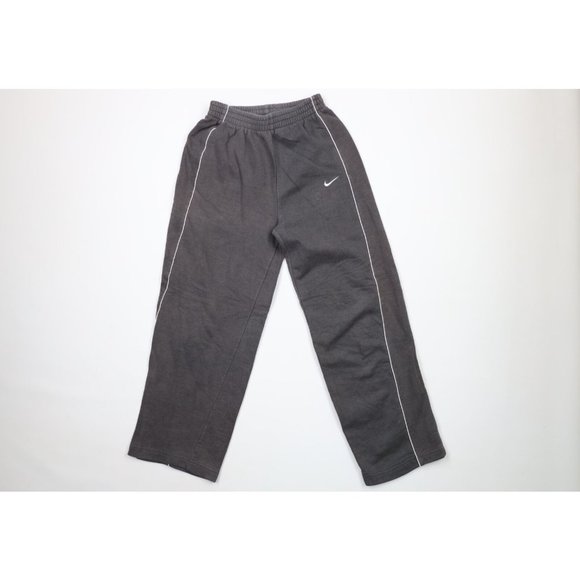 Vintage Nike Boys Medium Faded Travis Scott Mini Swoosh Wide Leg Sweatpants Gray - Picture 1 of 9